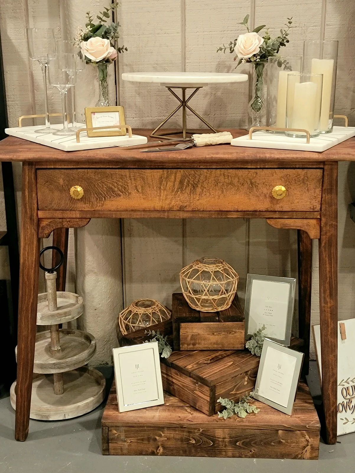 Wooden table Antique small w gold.jpg